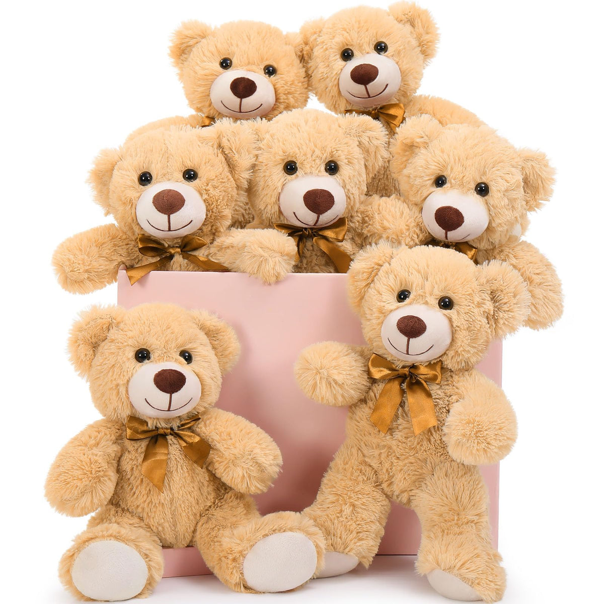 Maogolan 7Pcs bulk teddy bears centerpiece, ideal for wedding receptions and baby showers.