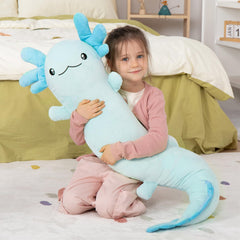 MaoGoLan axolotl plush face detail with embroidery eyes for friendly cuddles