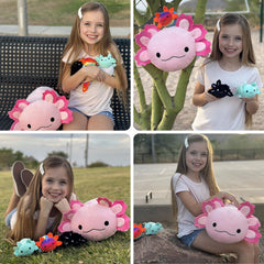 MaoGoLan axolotl plush supports creative learning about axolotls.