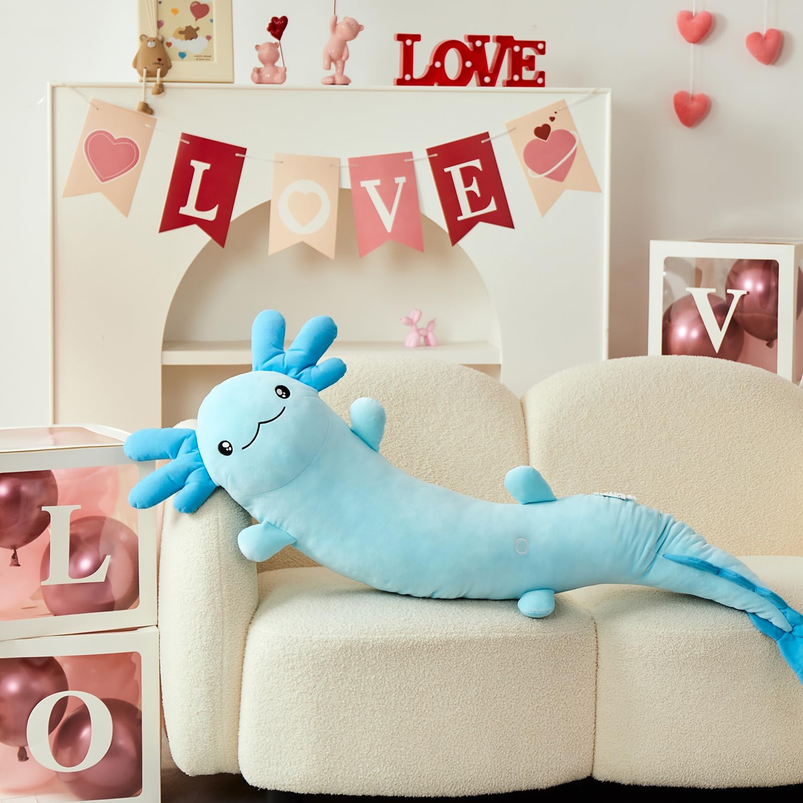 MaoGoLan axolotl plush long body design for extra hug space