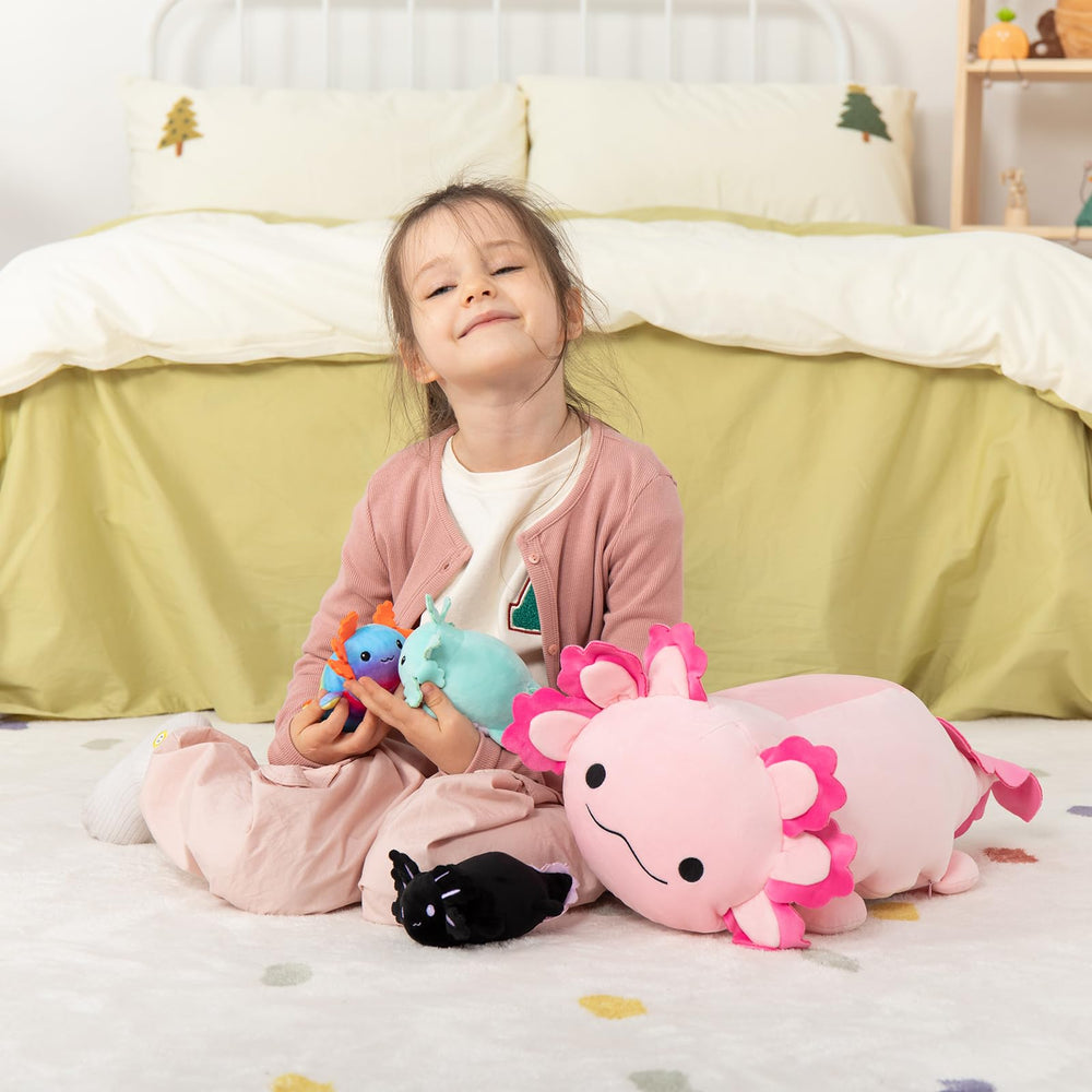 MaoGoLan axolotl plush soft skin-friendly material for gentle hugs.
