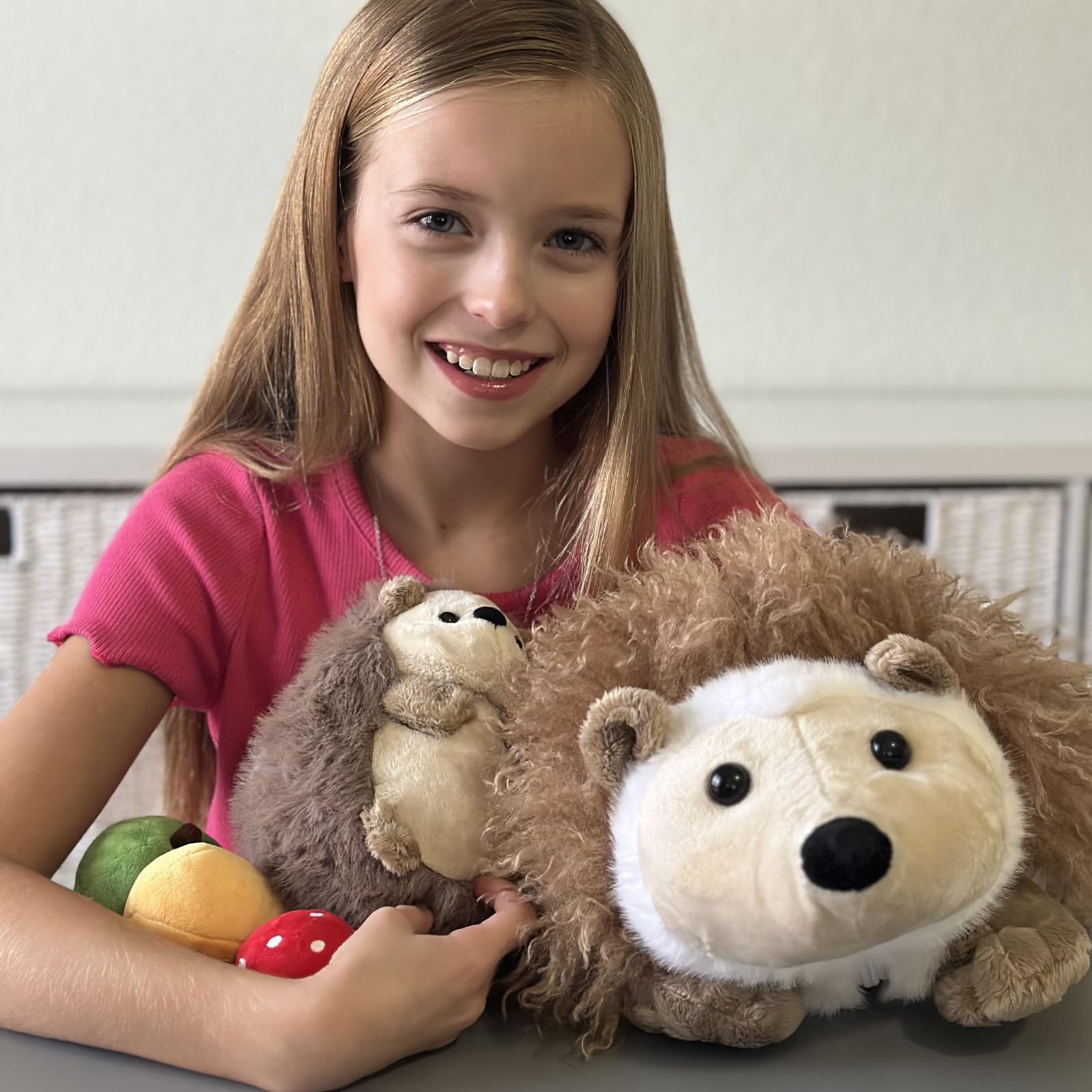 MaoGoLan Baby Hedgehog plush invites cuddle and cooperative play with siblings.