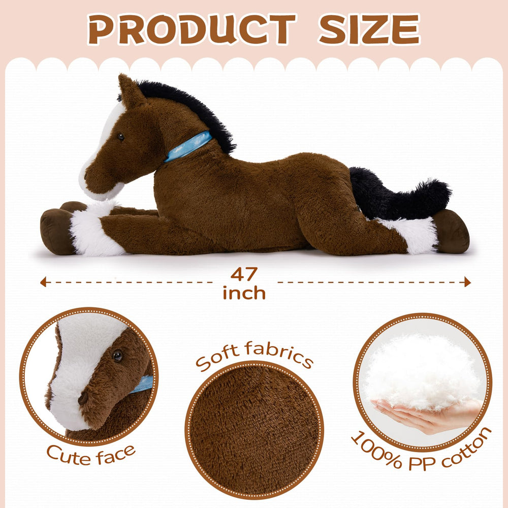 MaoGoLan CPSIA-certified plush horse, safe soft toy for toddlers