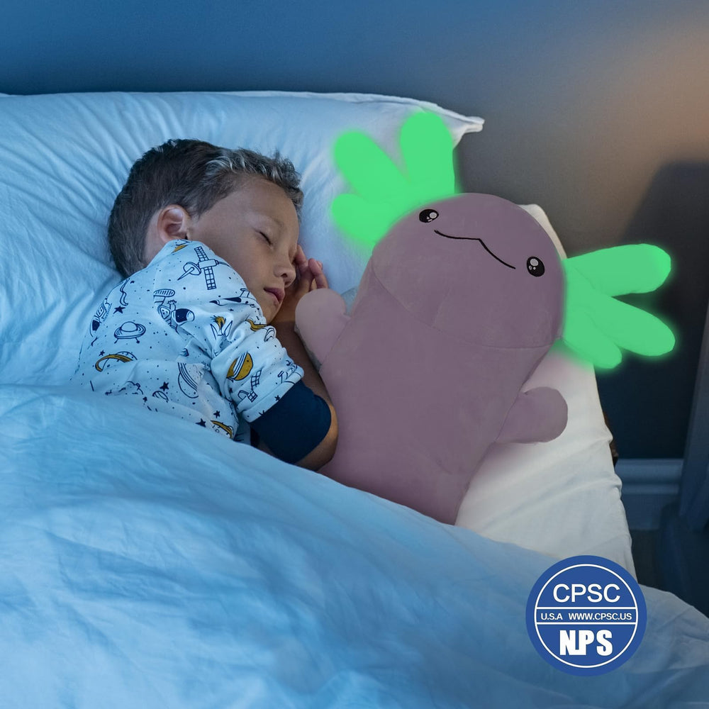 MaoGoLan embroidery-smiling eyes axolotl plush exudes friendly charm for kids.