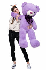 MaoGoLan giant purple teddy bear hugging pose highlights comforting companionship