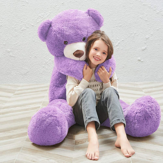 MaoGoLan giant purple teddy bear snuggle-ready pose for cozy evenings