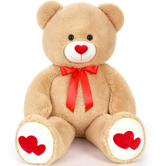 MaoGoLan 47-inch giant teddy bear plush texture for cozy cuddles.