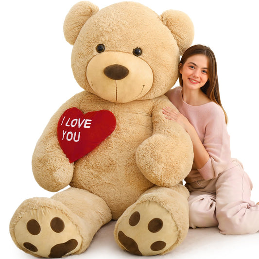 MaoGoLan brown fur giant teddy bear offers soft, comforting hugs.
