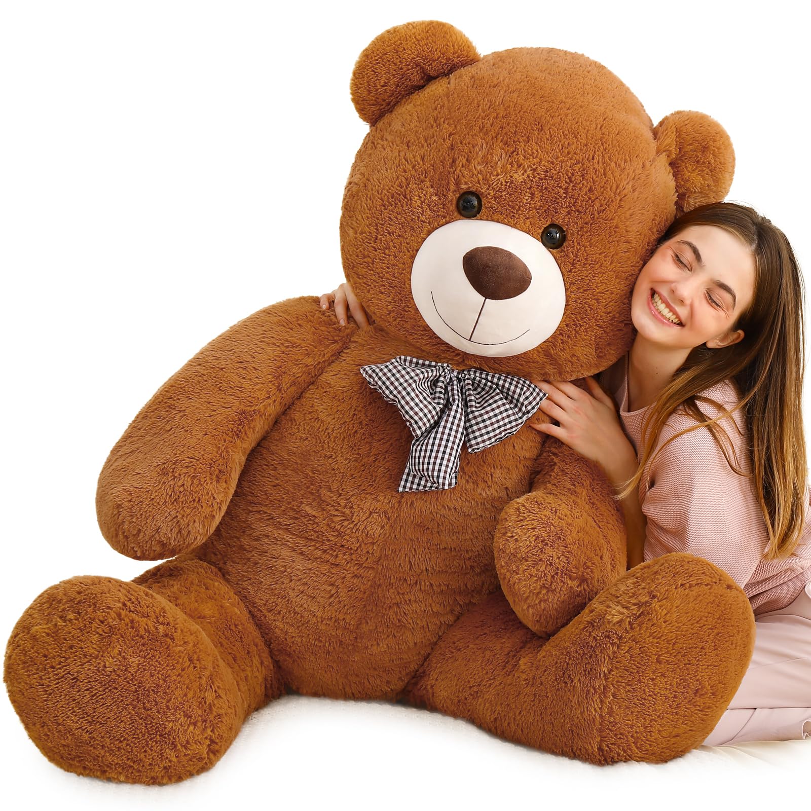 MaoGoLan teddy bear fabric close-up, soft plush texture you can almost feel