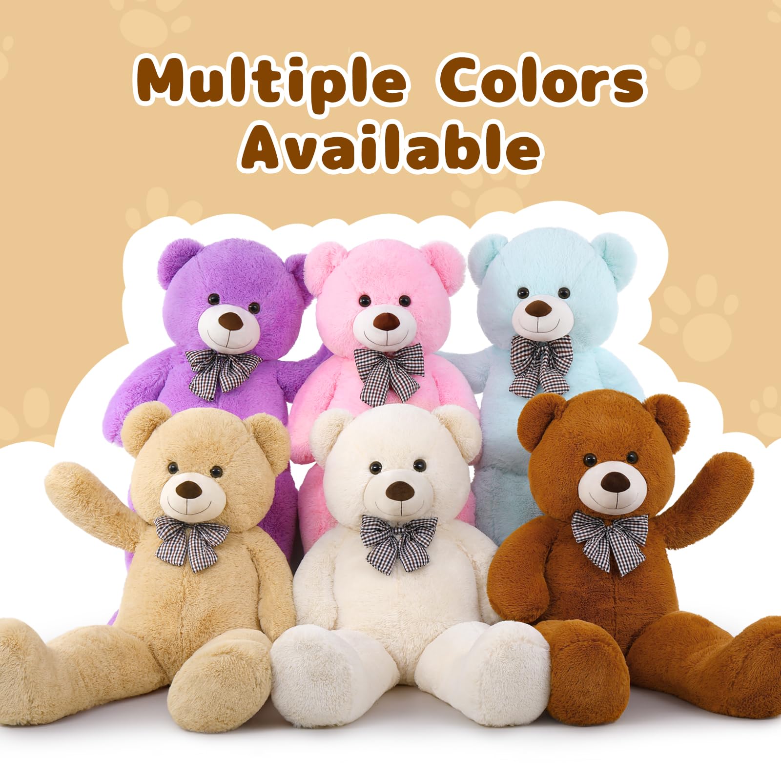 MaoGoLan Giant Teddy Bear foot pads and paws add cute, comforting charm.
