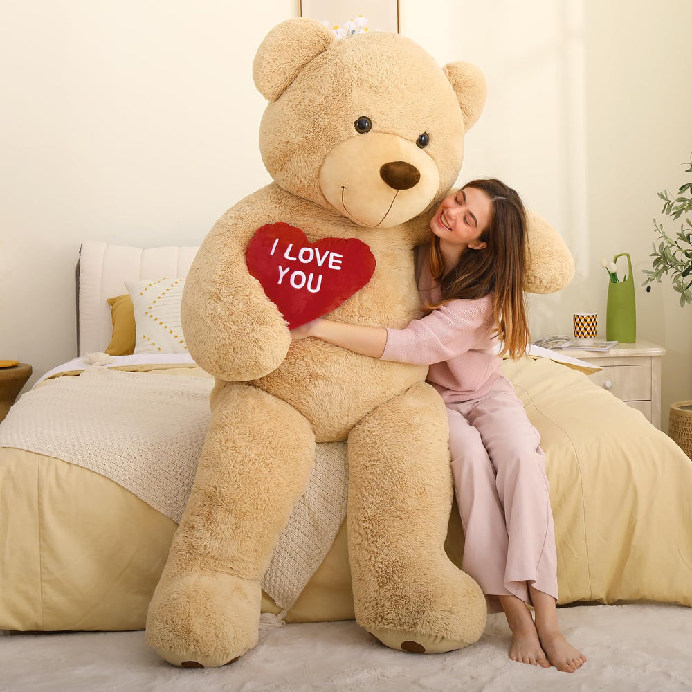 MaoGoLan teddy bear with a red heart on the chest offers a clear love message.