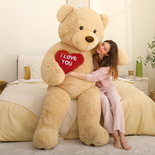 MaoGoLan teddy bear with a red heart on the chest offers a clear love message.