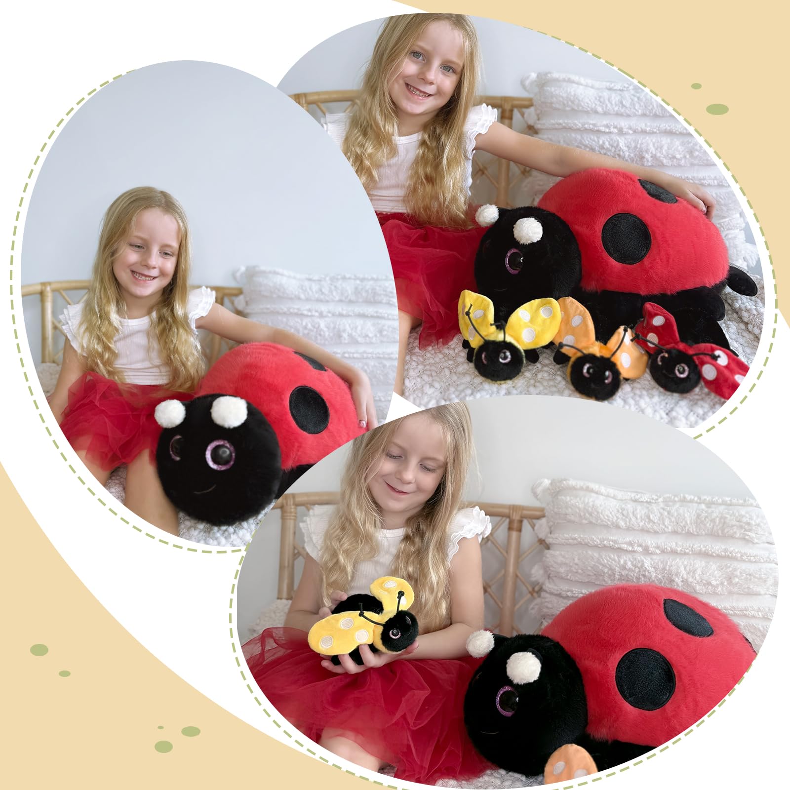 MaoGoLan glow-in-the-dark antennae ladybug plush adds magical nighttime glow