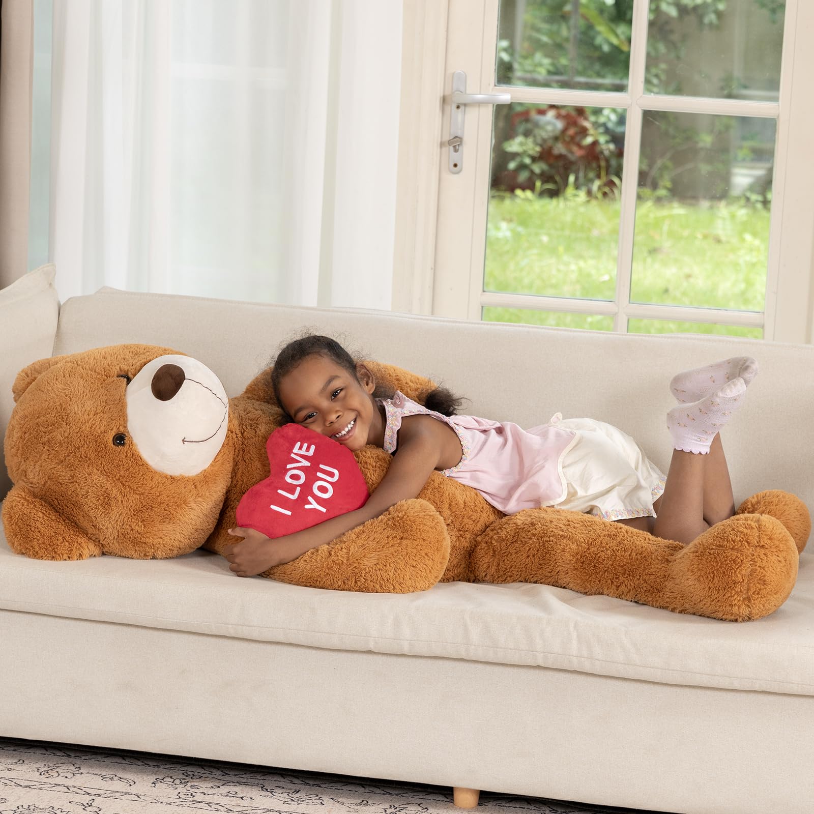 MaoGoLan I Love You giant teddy with red heart, perfect gift