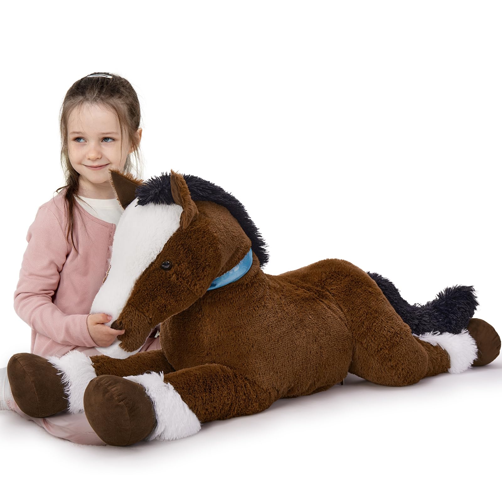 MaoGoLan 47 inch large horse stuffed animal, a cozy cuddle companion for kids