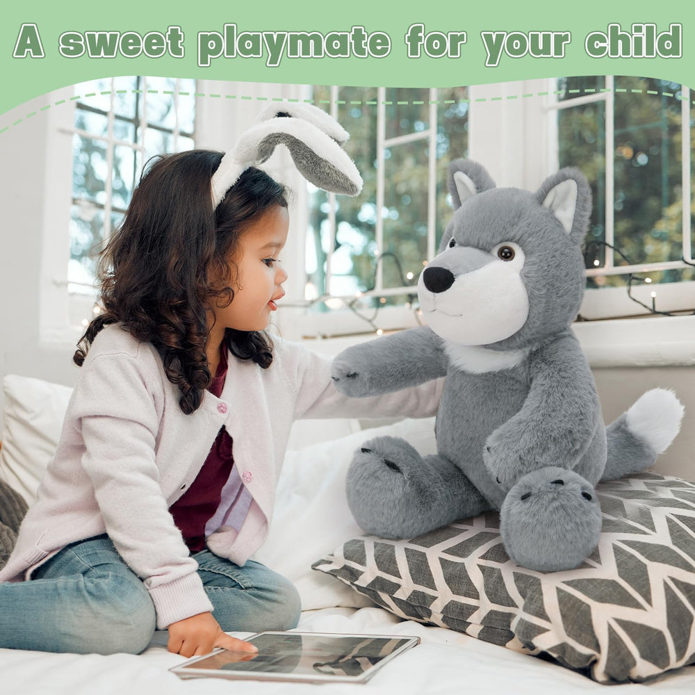 MaoGoLan 22-inch wolf plush a friendly playtime companion and family member.