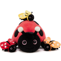 MaoGoLan packaging shows baby shower decor with a charming ladybug plush set