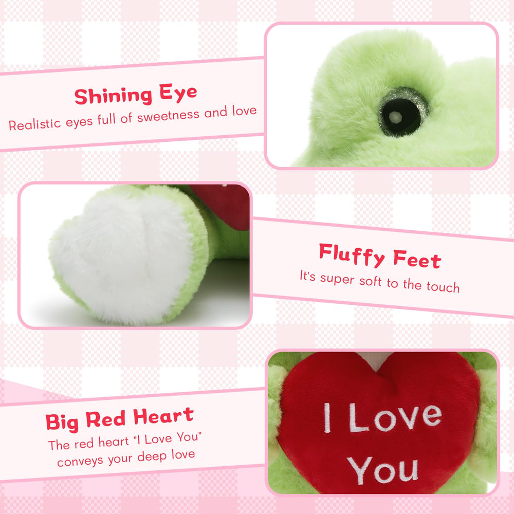 MaoGoLan plush frog serves as a cozy reading buddy.