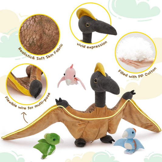 MaoGoLan poseable pterodactyl plush ideal for dynamic playtime