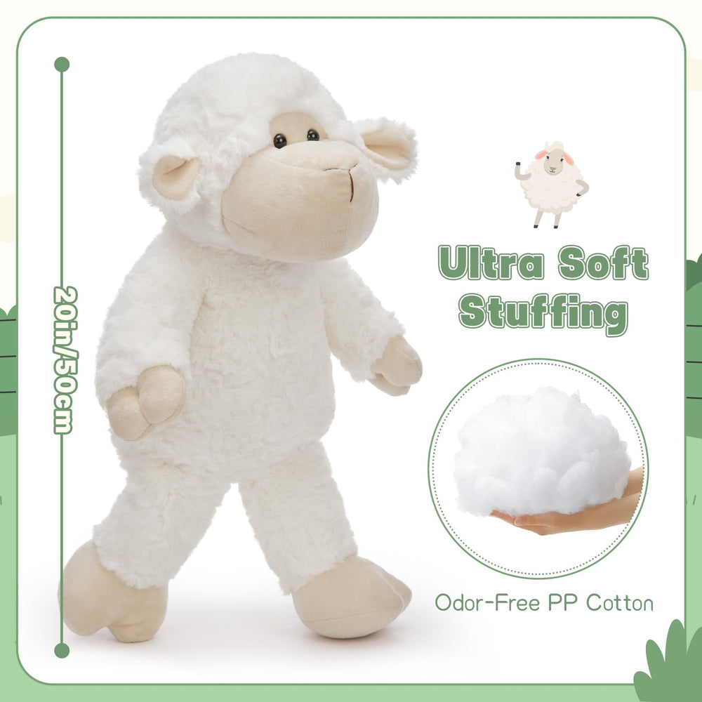 MaoGoLan 22-inch lamb plush beside a child during playtime for comforting companionship.