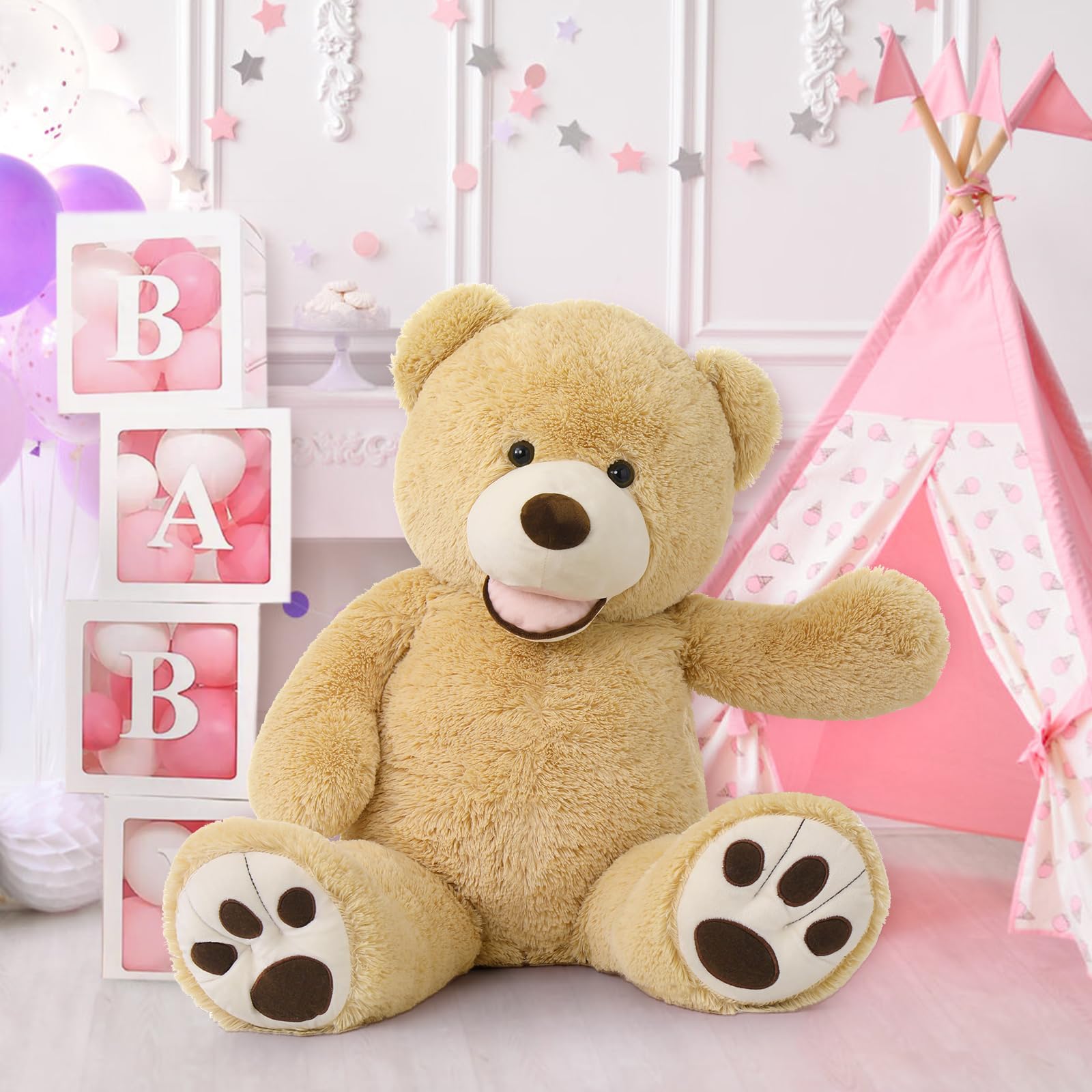 MaoGoLan smiling teddy bear for gift, perfect for birthdays and anniversaries.