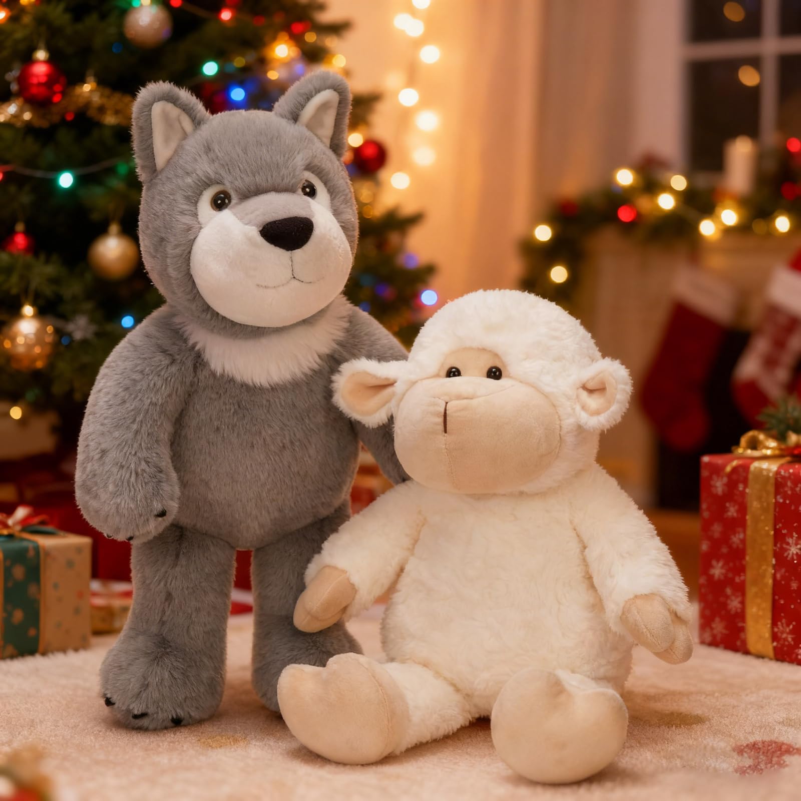 MaoGoLan soft gray-white wolf plush invites imaginative play and cozy hugs.