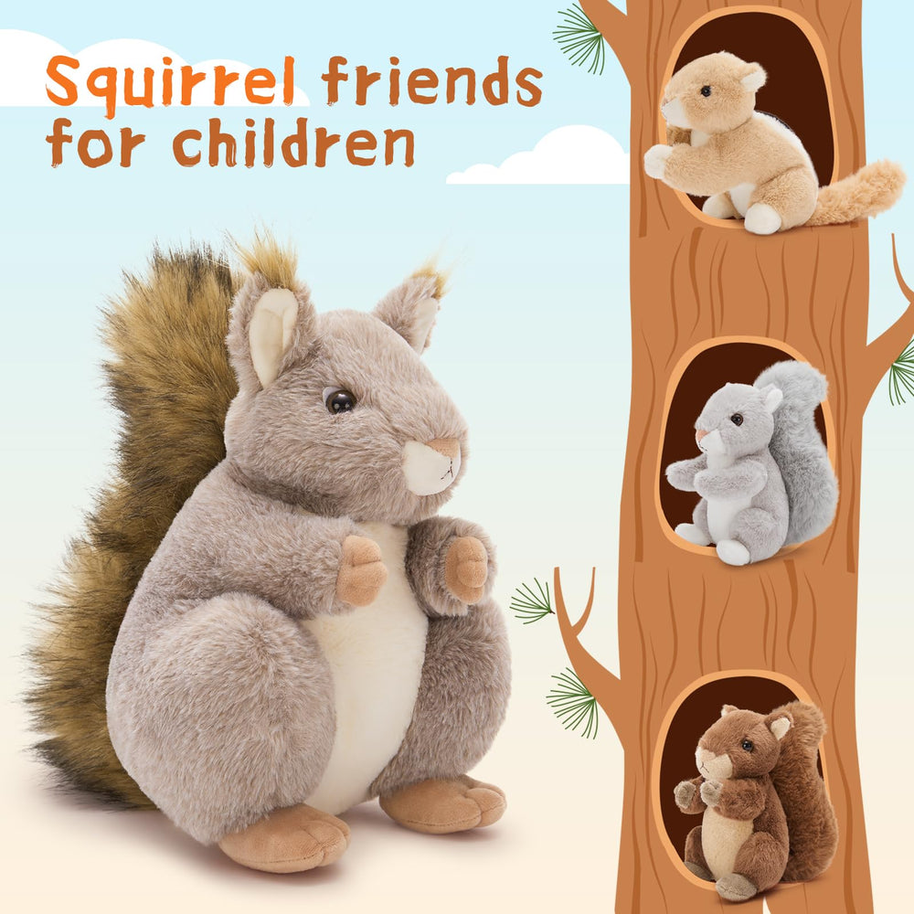 MaoGoLan fluffy tail detail on squirrel plush for cozy touch.