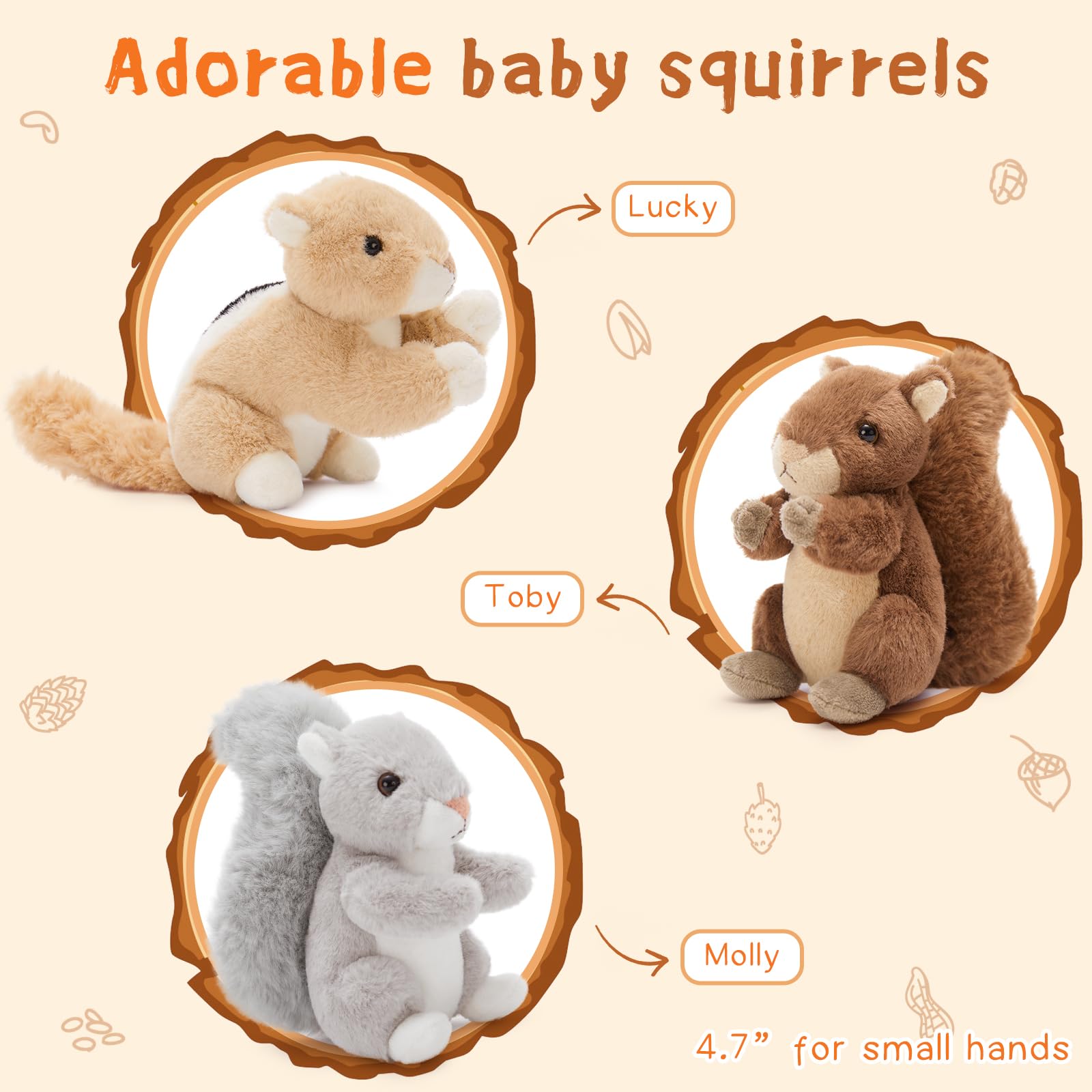 MaoGoLan gift-ready squirrel plush set for birthdays and baby showers.