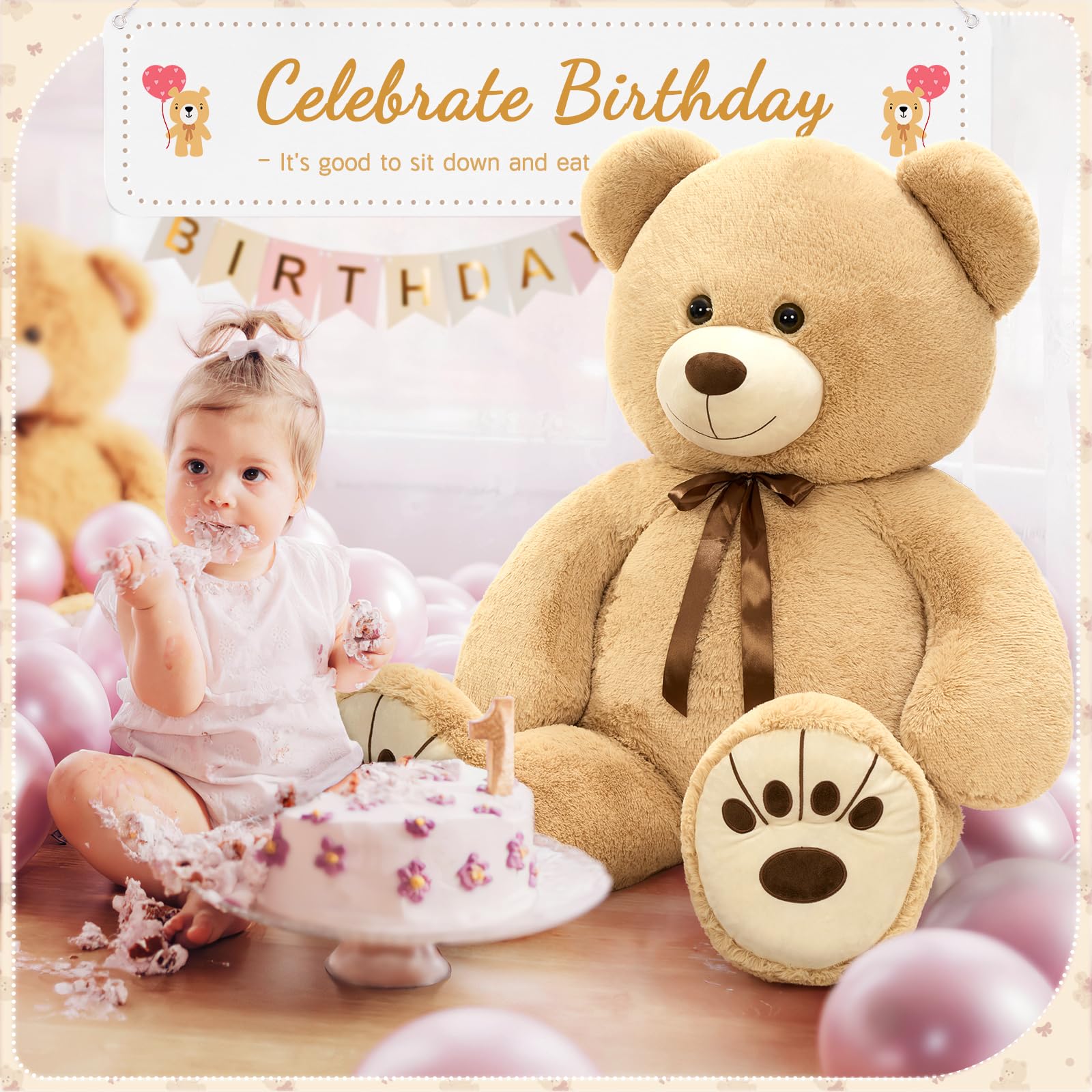 MaoGoLan Valentines gift teddy bear in cream, a warm keepsake.