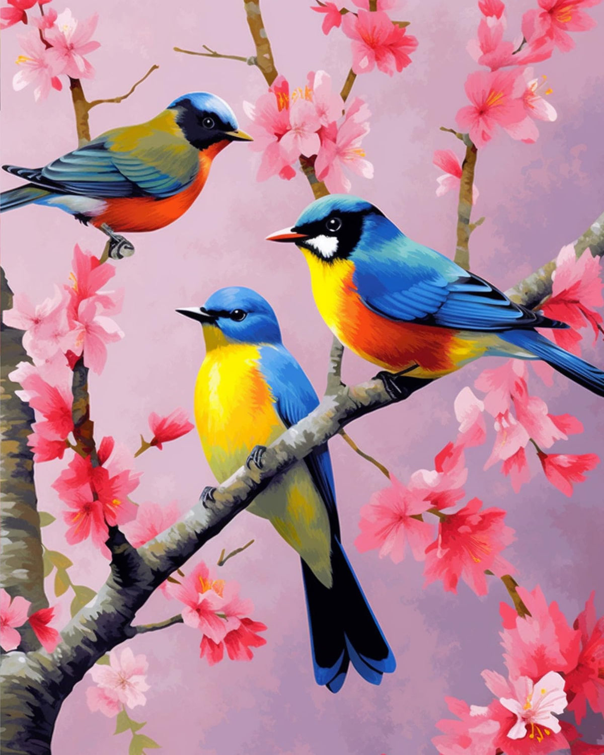 Maomaomi Paint by Numbers Bird Pattern canvas for creative relaxation