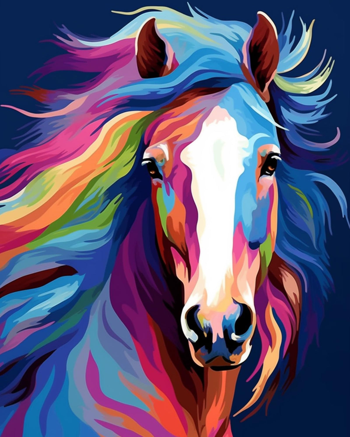 Maomaomi paint by numbers horse head on canvas for relaxing creativity