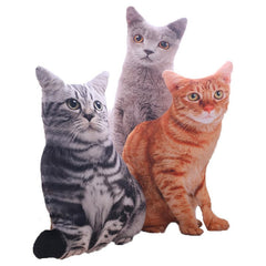 3D cat plush cushion designed for kids to hug and play