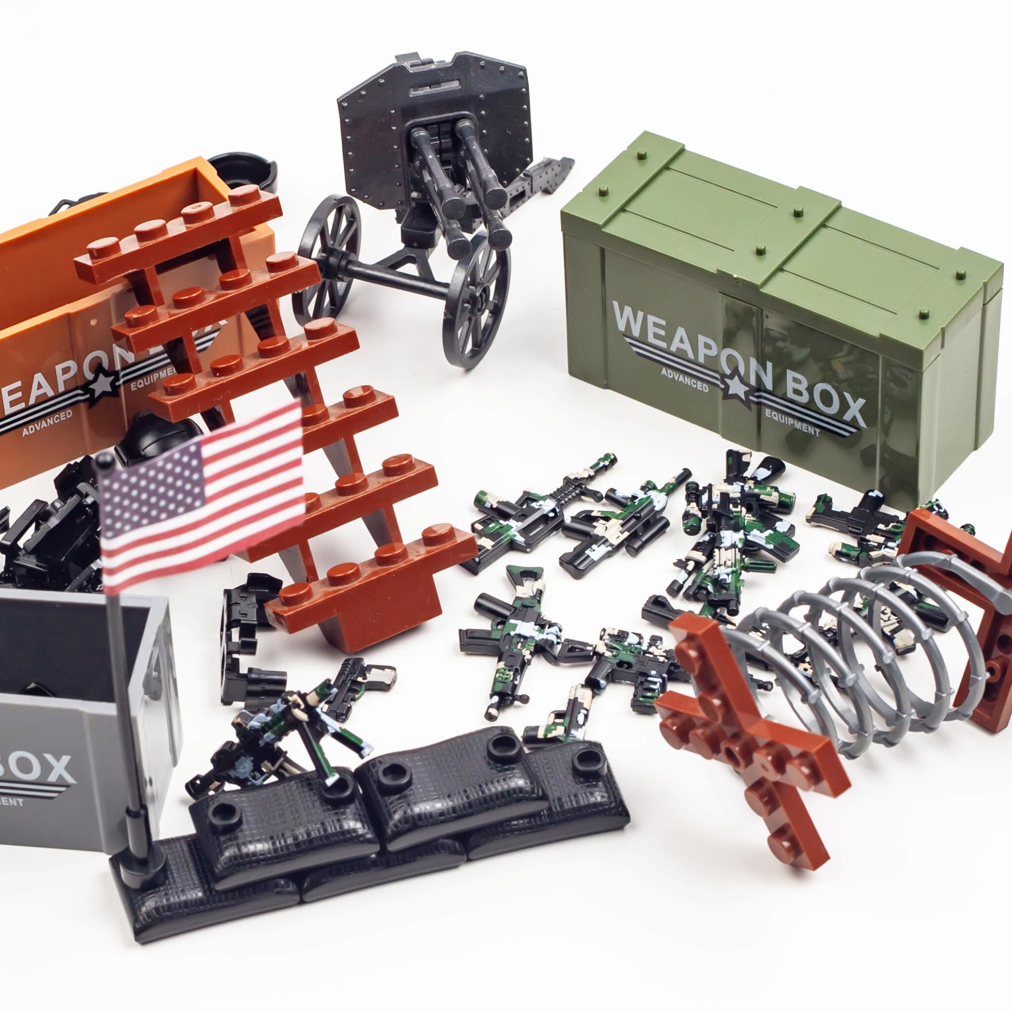 MaozyHomie building-block compatible army set shown with other brands for compatibility.