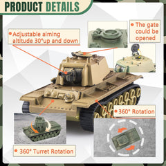 MaozyHomie Tank-6 olive drab side view ideal for classroom or playroom battles.