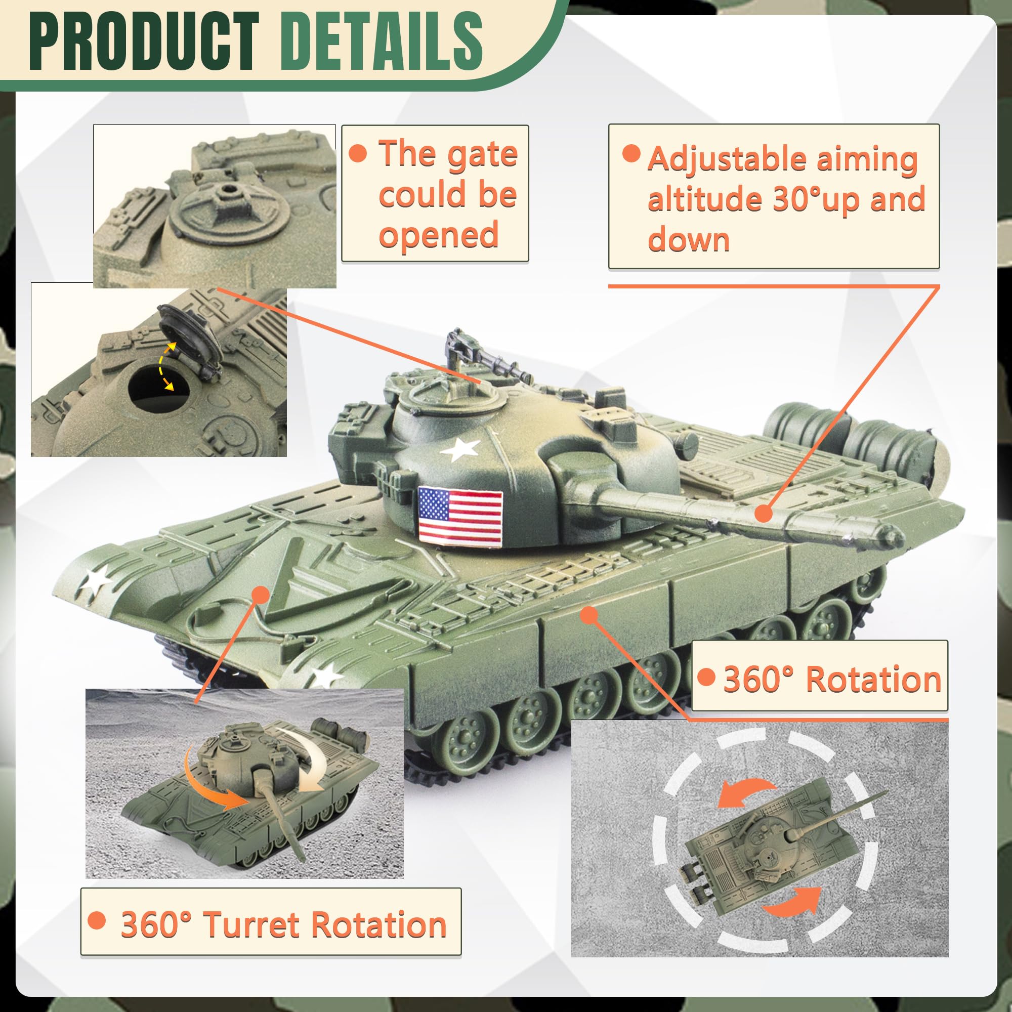 MaozyHomie tank interior and hatch detail enhances realistic play.