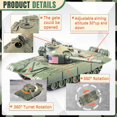 MaozyHomie tank interior and hatch detail enhances realistic play.