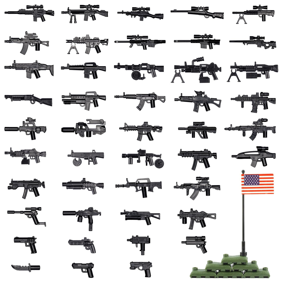 MaozyHomie Weapons Pack US guns for imaginative battle play