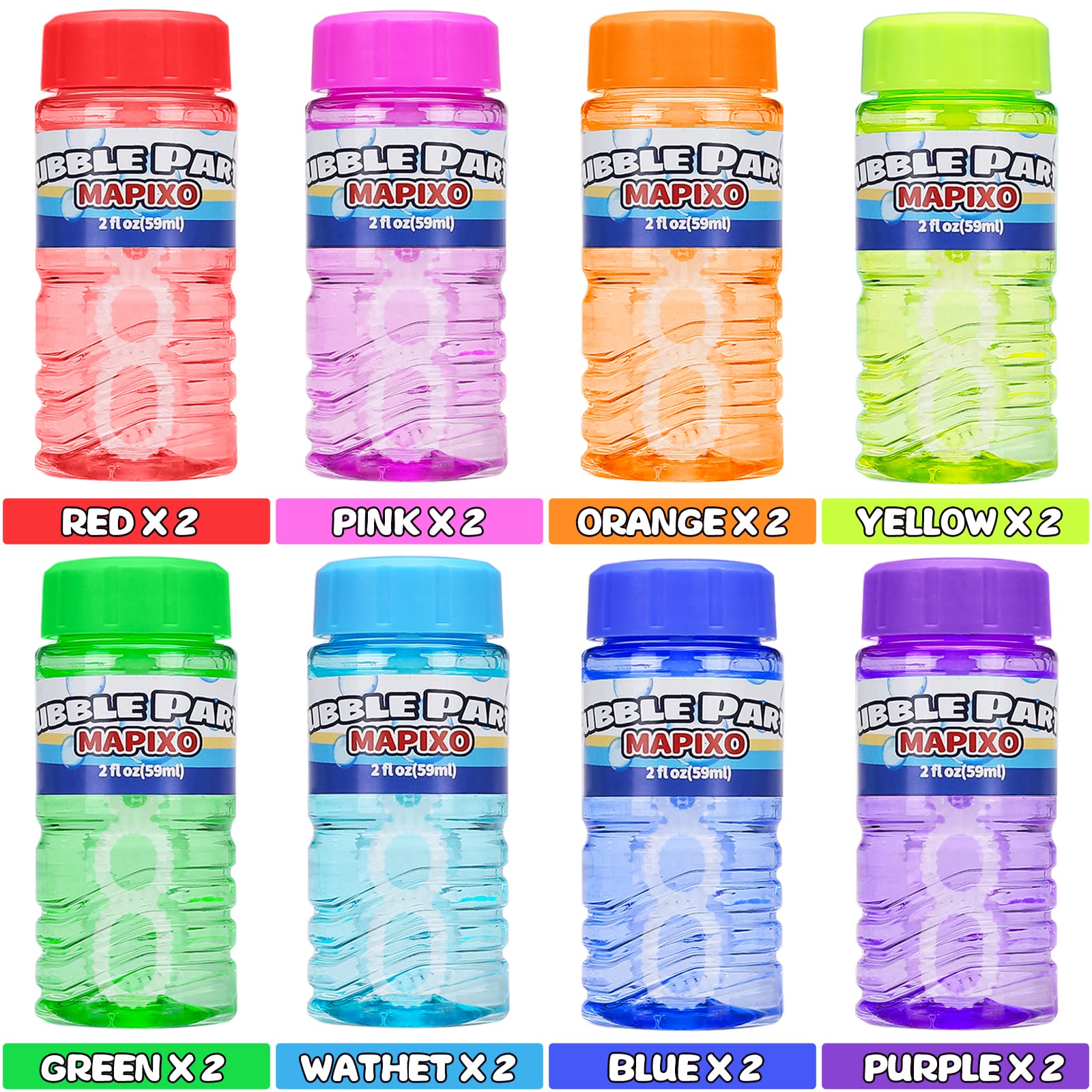 Mapixo 8-color bubble assortment sparks kids creativity and playtime.