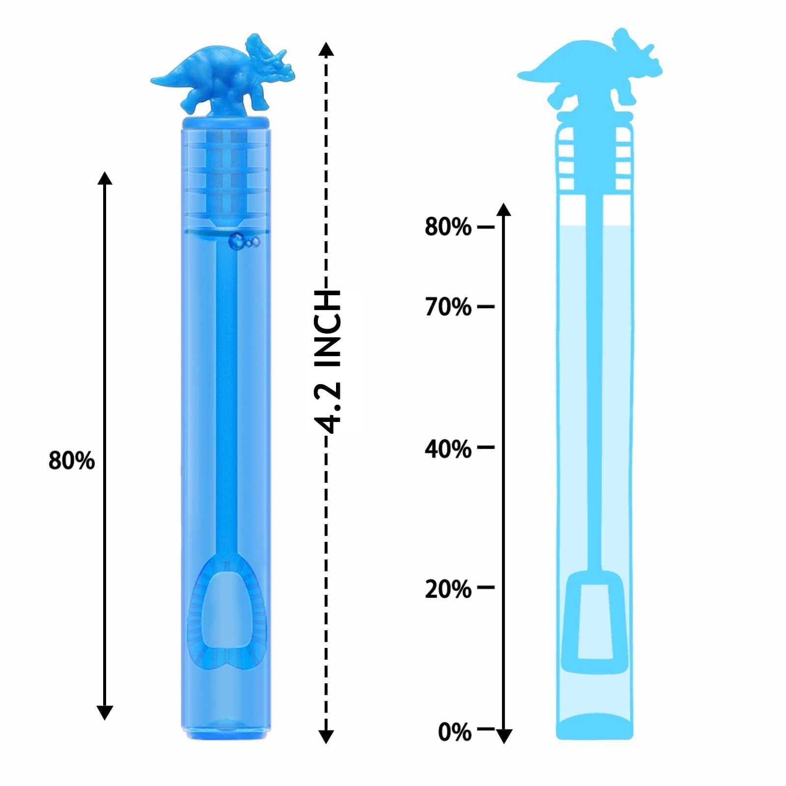MAPIXO 8-style dinosaur bubbles, compact wands ideal for goody bags and bath time fun.