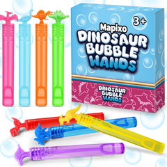 MAPIXO each dinosaur bubble wand stands 4 inches tall, easy for little hands.