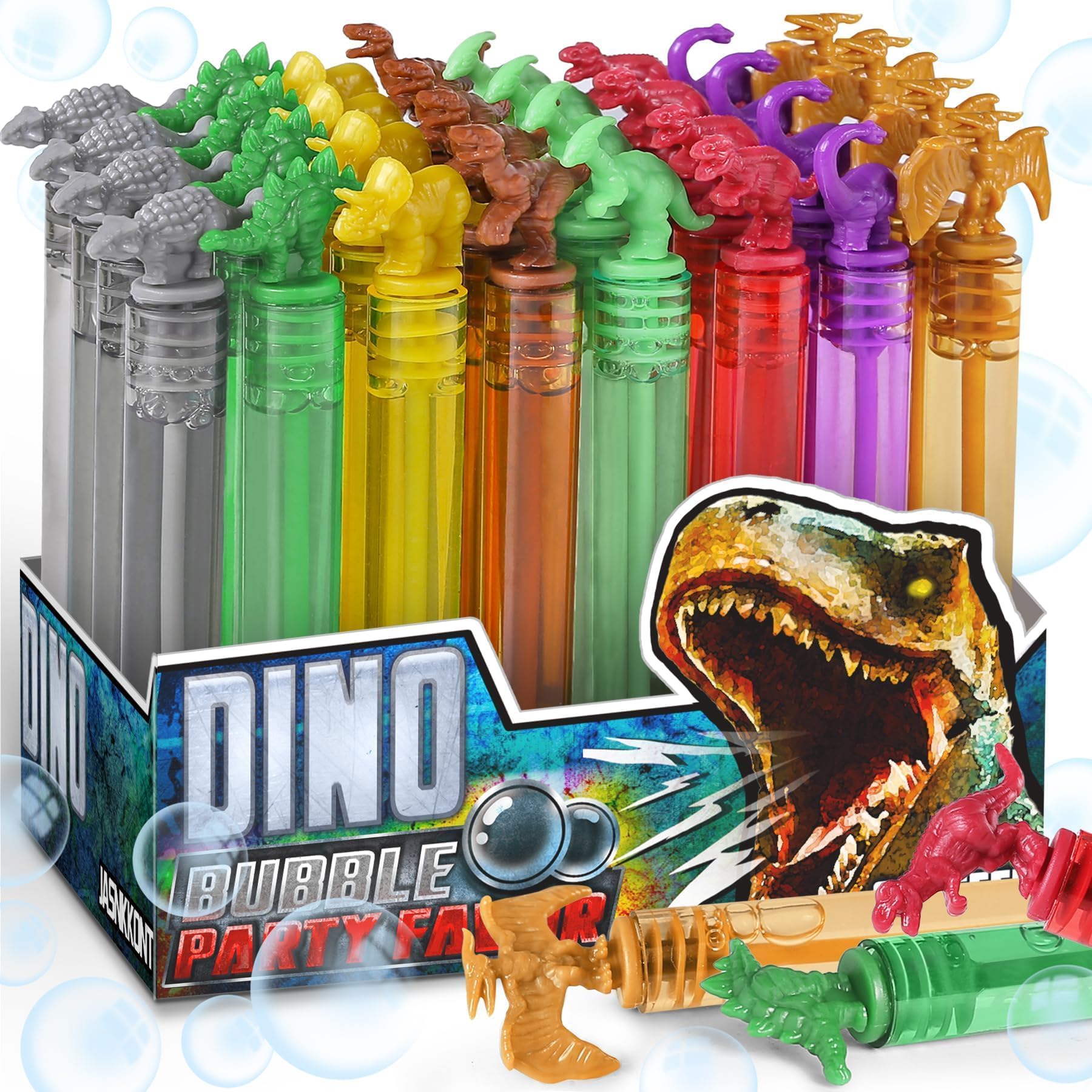 MAPIXO Dinosaur Bubbles Wands: eight designs and neon colors for outdoor play