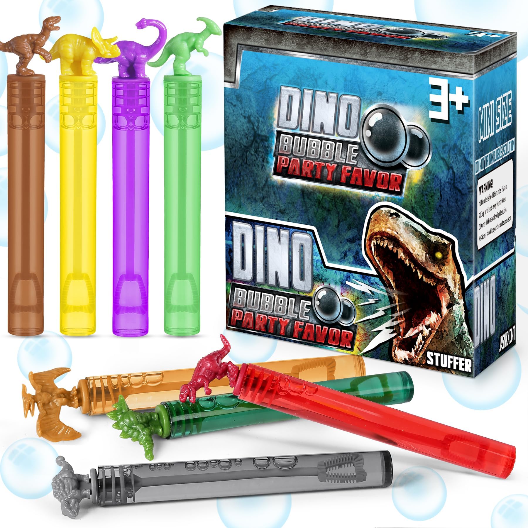 MAPIXO dinosaur bubbles wands are 4.2 inches tall for easy handling