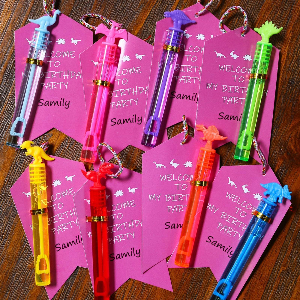 MAPIXO gift box packaging with neon bubble wands for colorful party decoration.