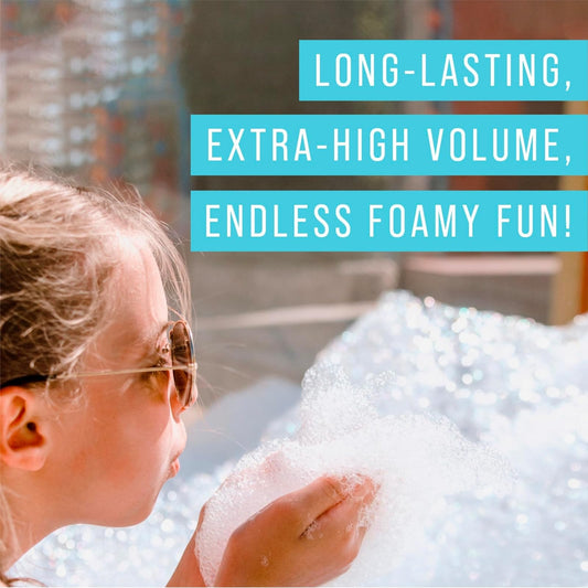 Maplefield 16-gallon clear foam liquid bottle enables easy refills for continuous fun.