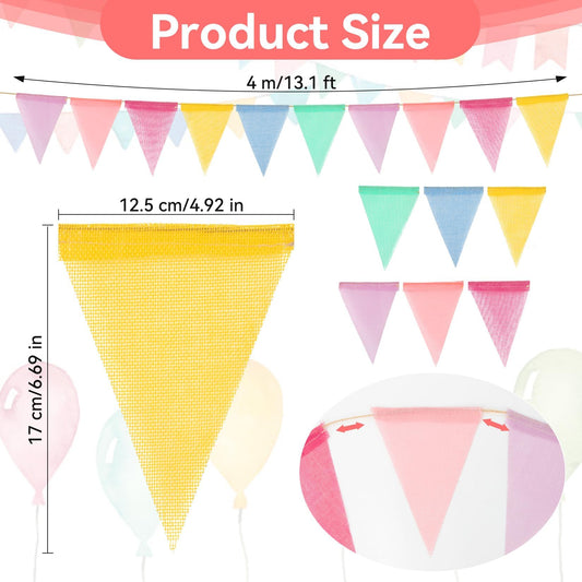 MAQIHAN triangle pennant flags on pre-attached string simplify event setup.