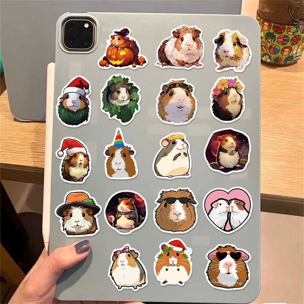 MAQIYI Guinea Pig Stickers—colorful cavy designs for phones and backpacks.