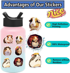 MAQIYI Guinea Pig Stickers—waterproof vinyl for travel gear and luggage.