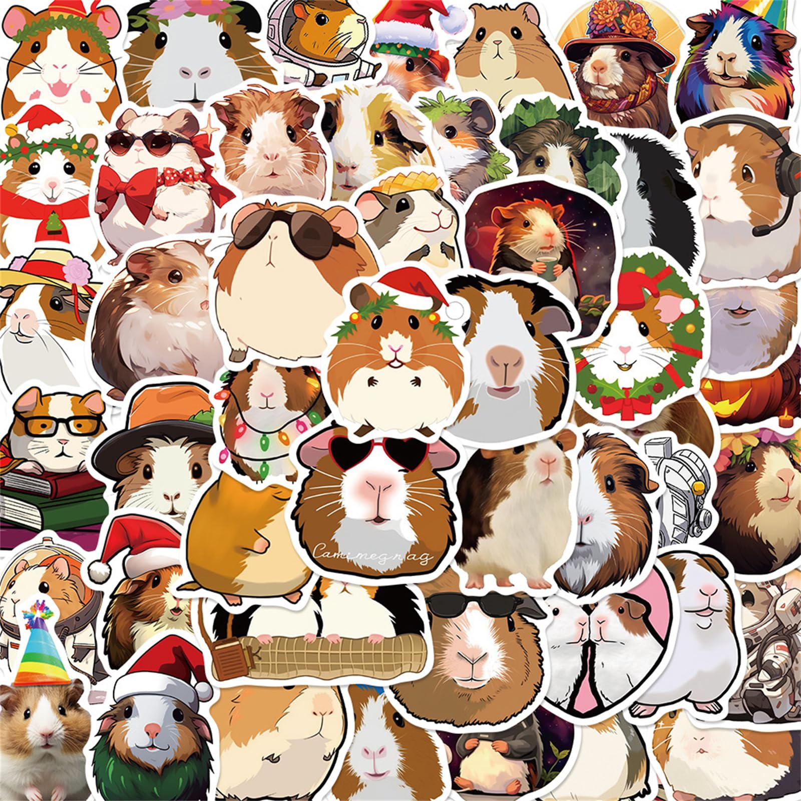 MAQIYI Guinea Pig Stickers—vibrant vinyl that resists wear on gear.