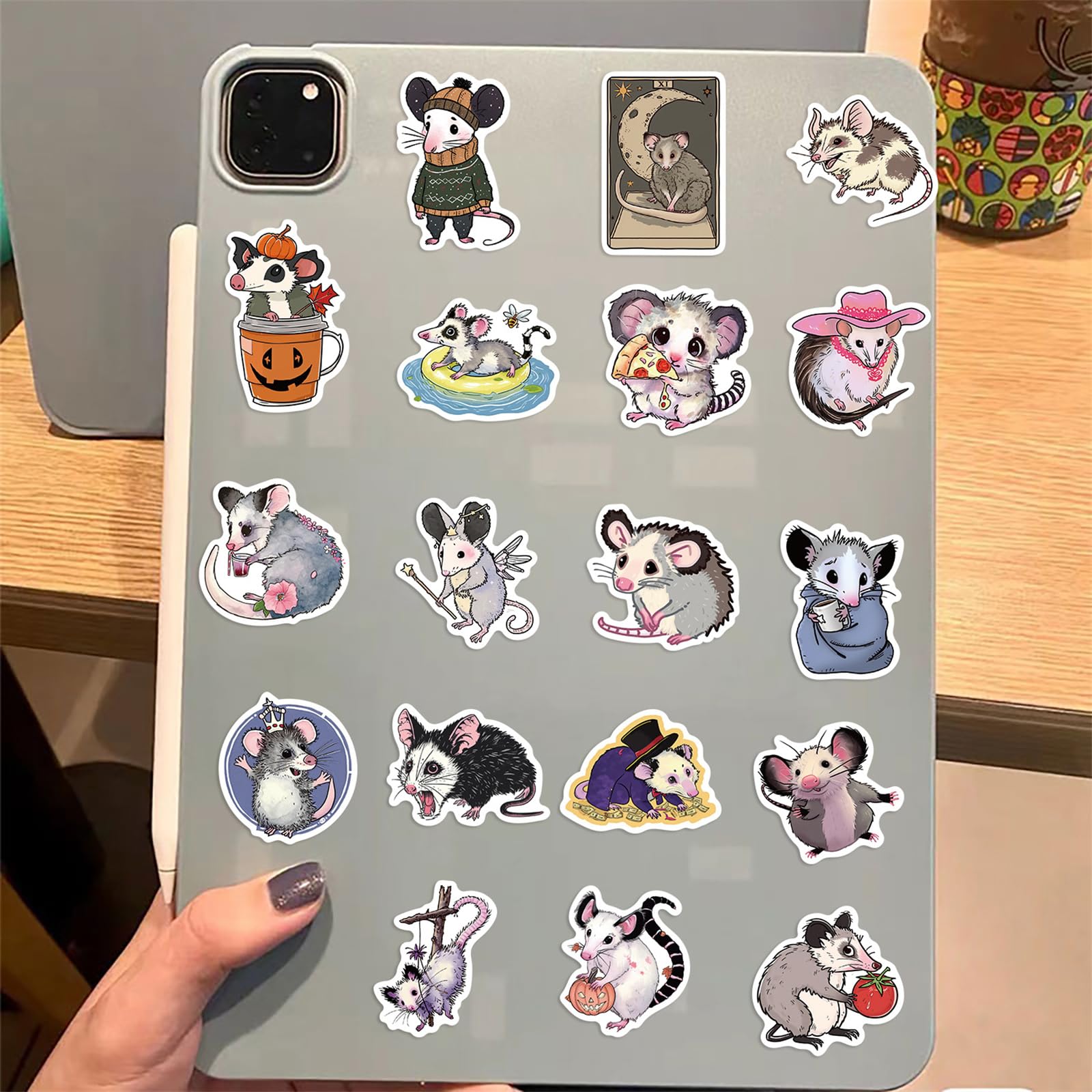 MAQIYI possum stickers in a bulk collection for versatile surfaces.