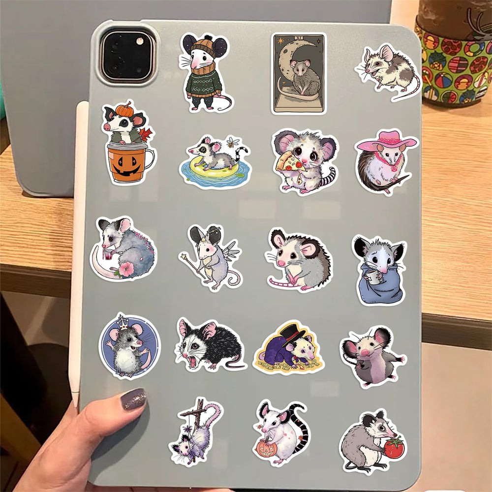 MAQIYI possum stickers in a bulk collection for versatile surfaces.